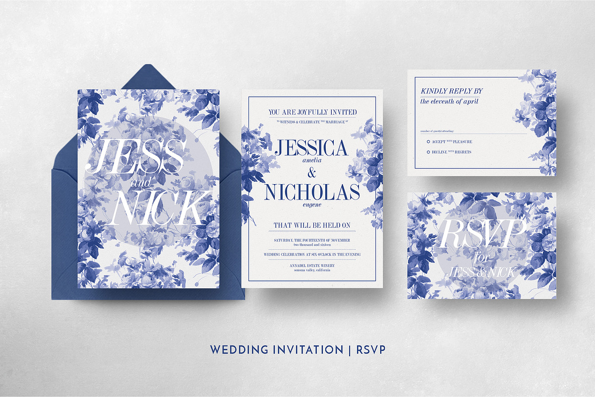 China Blue Wedding Suite, an Invitation Template by BlueRobinDesignShop (Photo 4 of 4)