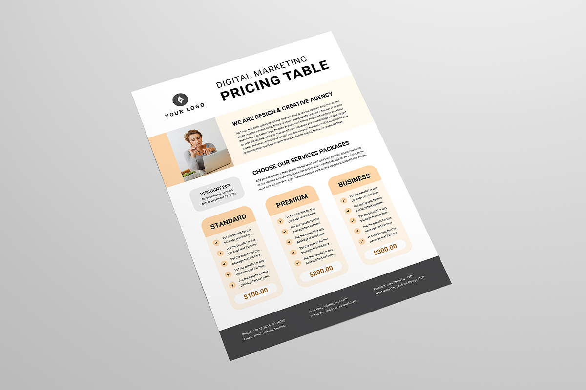Pricing Table Flyer, a Flyer Template by Leaflove (Photo 3 of 5)