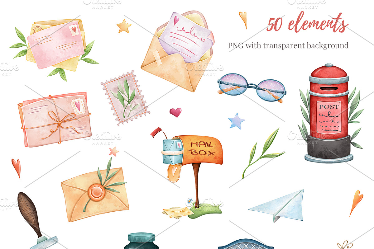 Postal digital clipart, an Object Illustration by Mespilia (Photo 3 of 3)