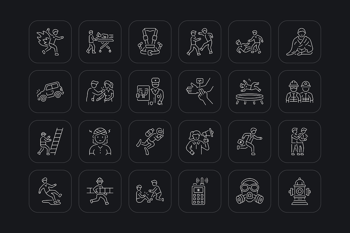 Help and Emergency Icons Set, an Outline Icon by Prosymbols (Photo 6 of 8)