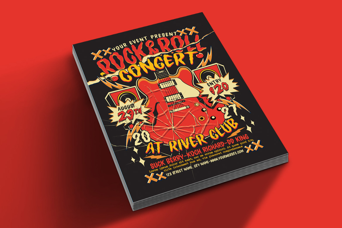 Rock and Roll Music Party, a Flyer Template by Muhamad Iqbal hidayat (Photo 2 of 4)