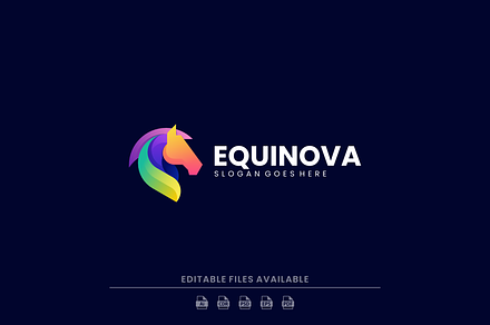 Gradient Modern Horse Head Logo
