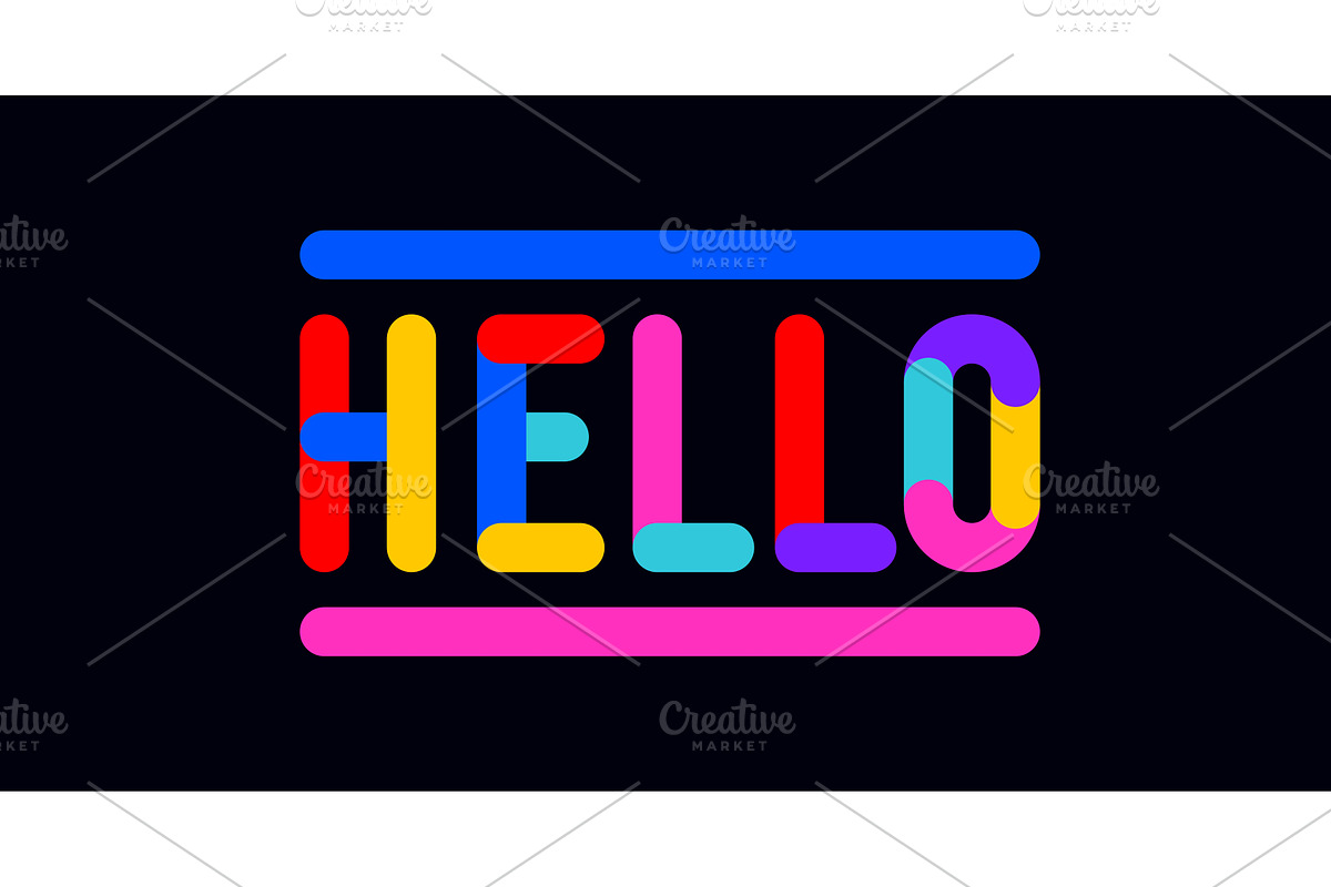 Hello. Funny phrase, text, message, an Illustration by Foxys Graphic