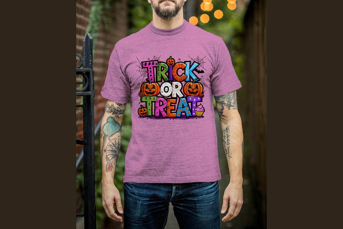 Trick for Treat Digital Shirt Design, a Graphic by Vector Portal (Photo 3 of 5)