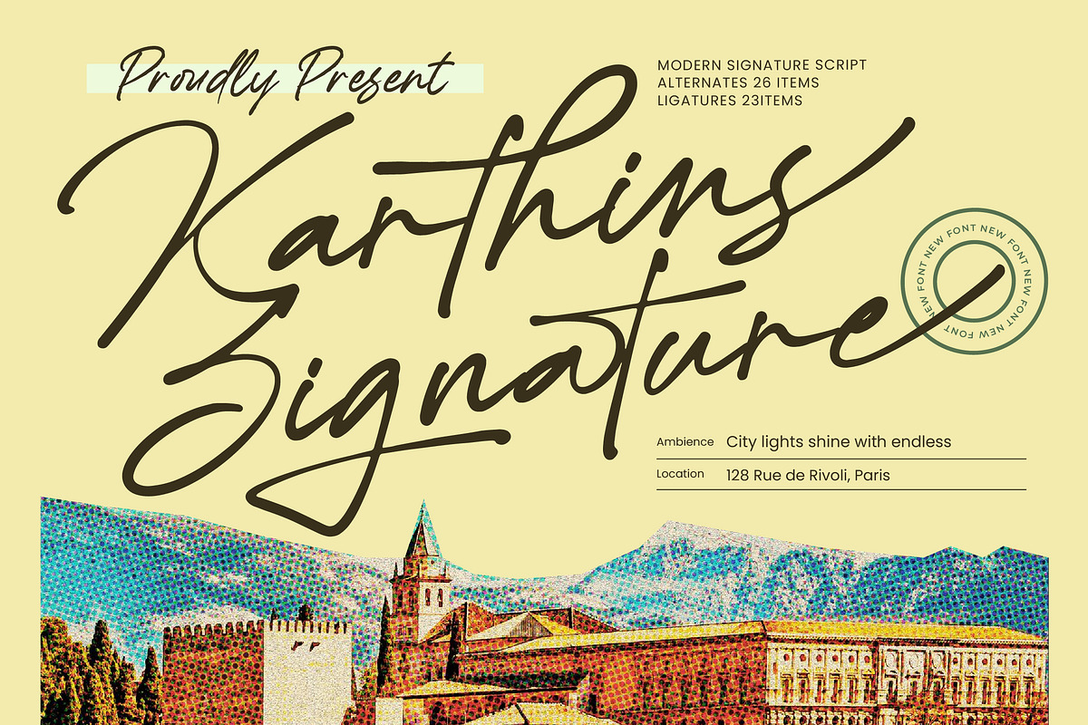 Karthins  Modern Signature Script, a Script Font by Letterena Studios Script (Photo 1 of 15)
