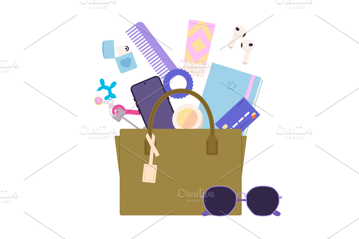 Fashion girl accessories. What in, an Object Illustration by LadadikArt