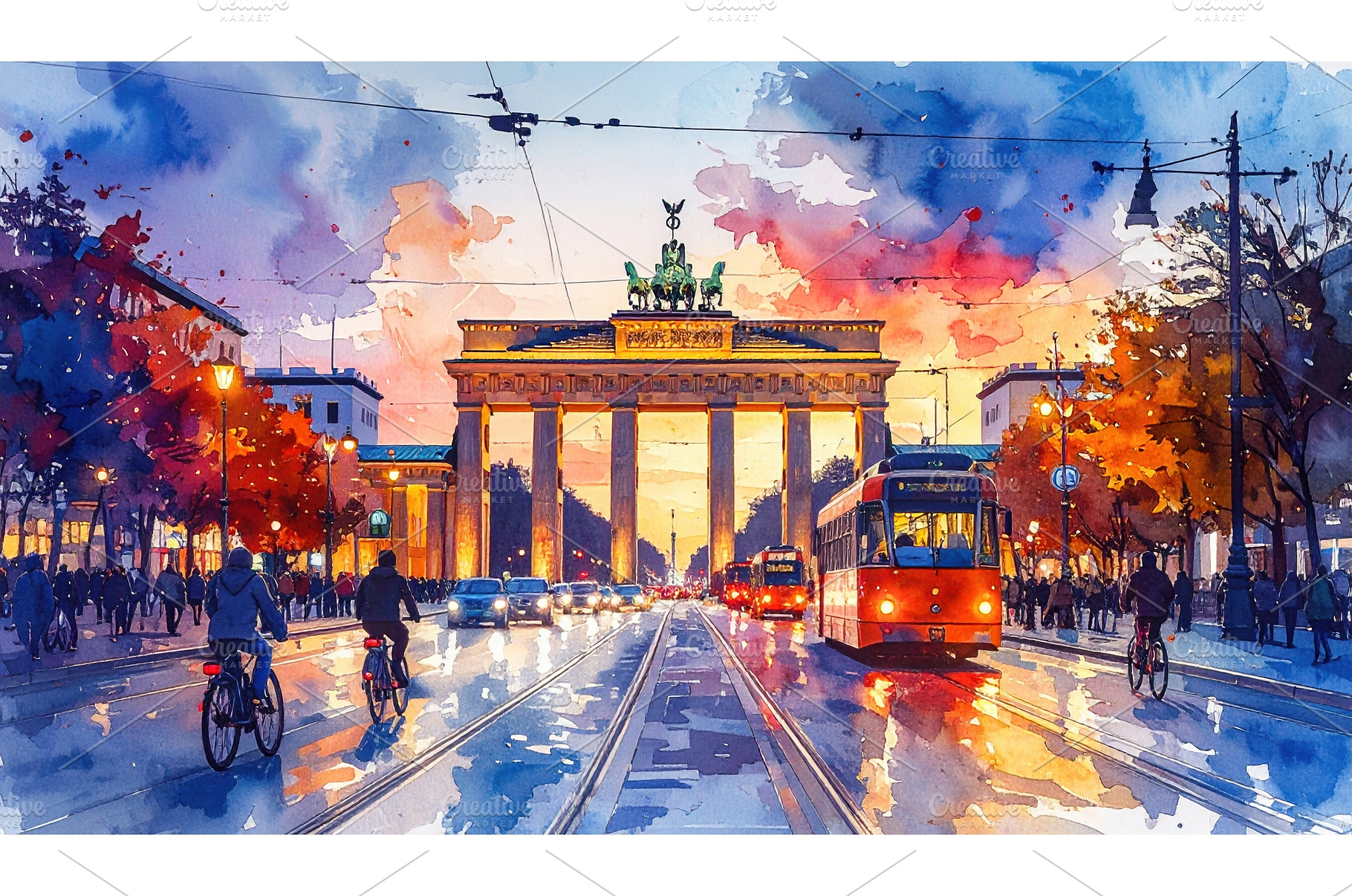 urban scene with brandenburg gate at, an Architecture Photo by Igor Tichonow