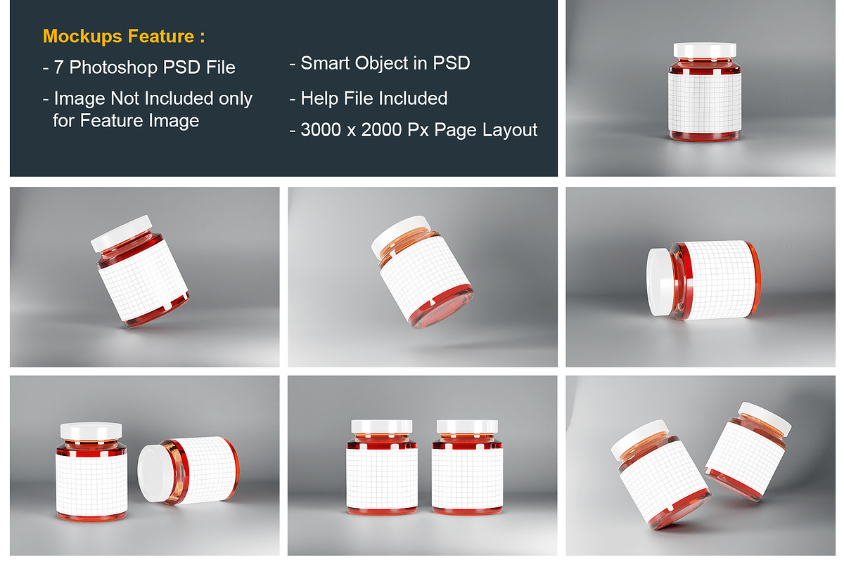 Jar Mockups Template, a Cups & Container Mockup by alimran24 (Photo 2 of 10)