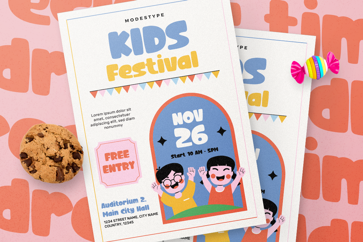 Popping Cute - Blocky Cartoon Font, a Sans Serif Font by Modestype Studio (Photo 11 of 11)
