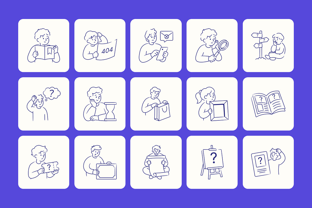 50 Animated Empty States Doodles, an Outline Icon by Vectors Market (Photo 3 of 4)