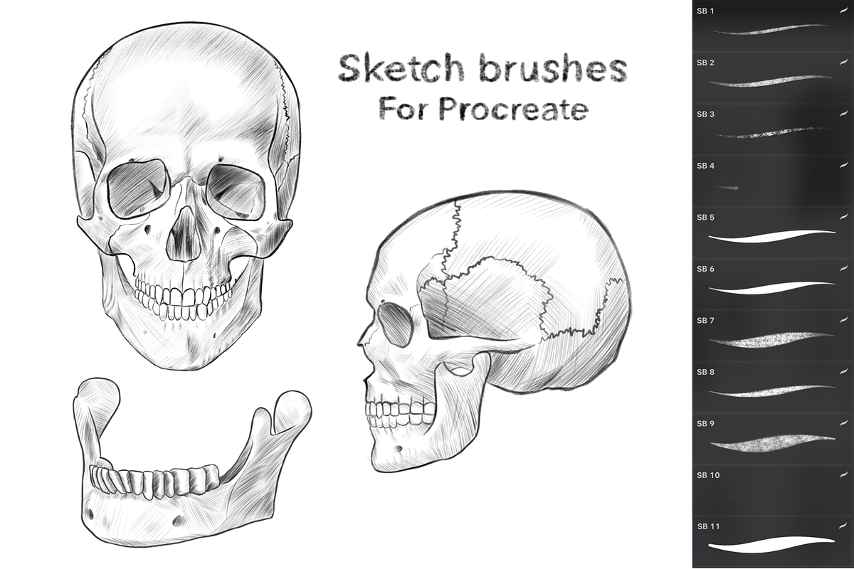 Sketch Brushes for Procreate, a Brush Add-On by MessyArtss