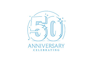 Anniversary 50. 3d number fifty