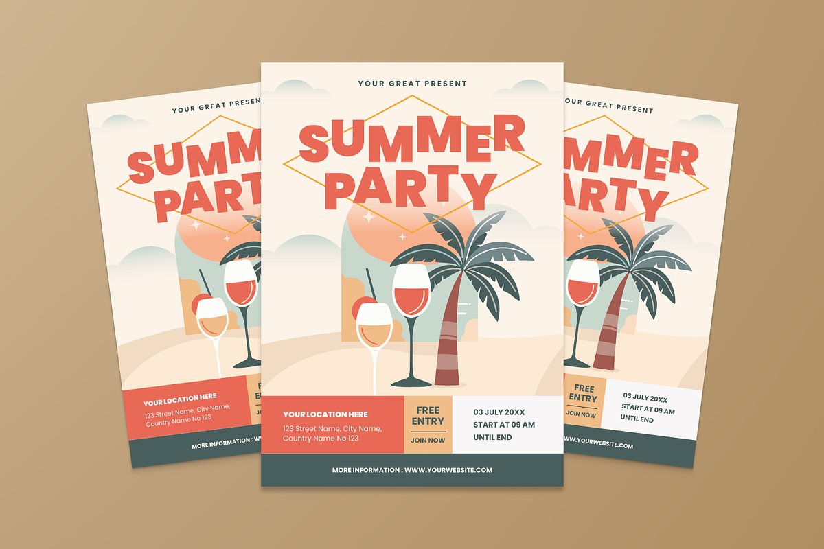 Summer Party Festival Flyer, a Flyer Template by MMPixelCraft (Photo 3 of 5)