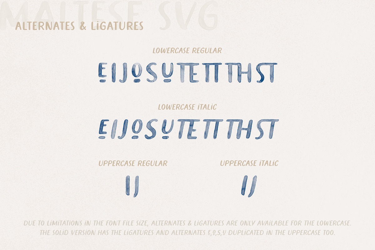 Maltese SVG Watercolor Font, a Handwritten Font by The Paper Town (Photo 10 of 16)