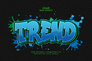 Text Effect Trend Style Graffiti