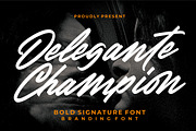 Delegante Champion, a Script Font by typeline studio (Thumbnail 1 of 8)