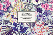 Floria. Tropical pattern, a Pattern Graphic by emeraldthue (Thumbnail 2 of 7)