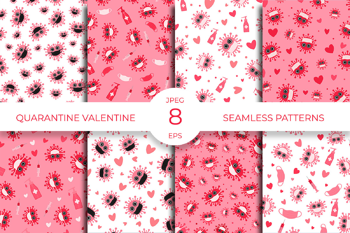 Pandemic Valentines Day pattern., a Pattern Graphic by LaBelezokaDesign (Photo 1 of 4)