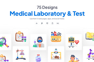 Medical Lab and Test Icon Set, a Duotone Icon by Prosymbols