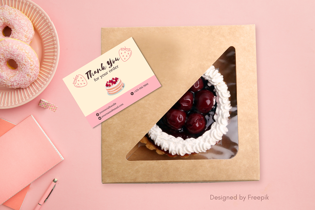 Cute Business Thank You Card, a Templates & Theme by Cosmic Outline (Photo 3 of 6)