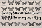 Butterfly Silhouette Bundle, a Decorative Illustration by Designer_Momina (Thumbnail 1 of 20)