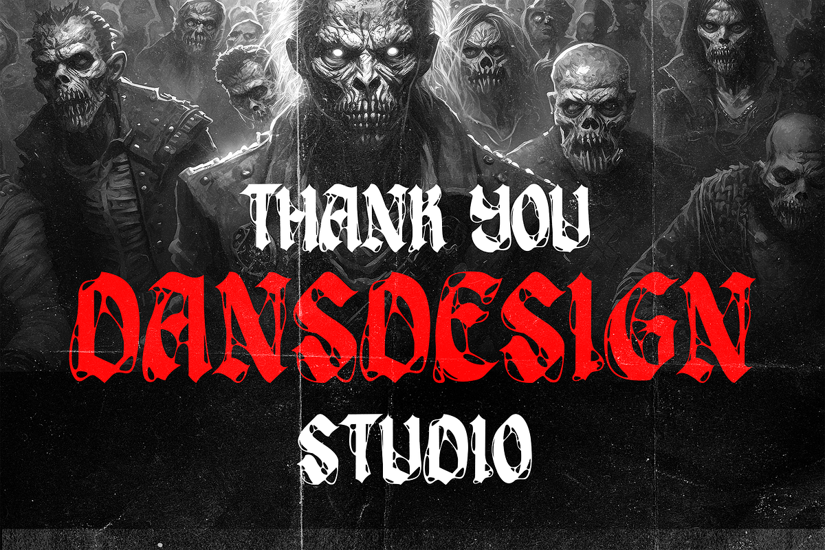 Zombie Demon Metal Horror Display, a Blackletter Font by dansdesign (Photo 8 of 8)
