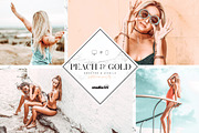 Peach and gold blogger preset, an Action Add-On by studio25 (Thumbnail 1 of 6)
