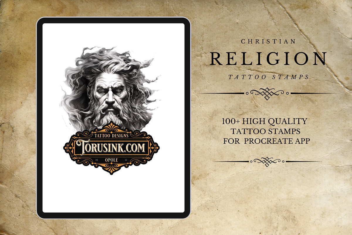 100 Religion,Procreate Tattoo Stamps, a Brush Add-On by Torus1 (Photo 4 of 5)