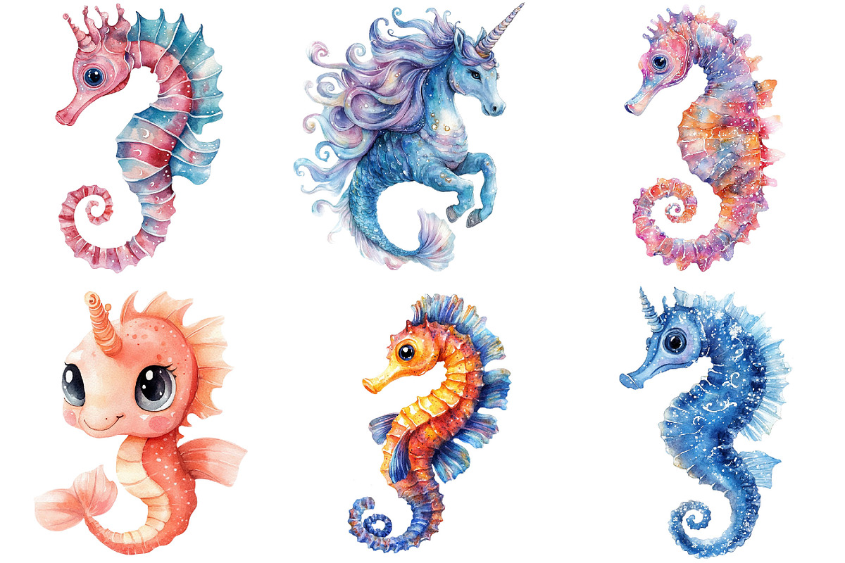 Magical Seahorse Ocean Art Bundle, an Illustration by Pixels.Craft (Photo 4 of 7)