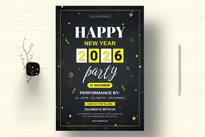 Happy New Flyer Layout, a Flyer Template by MightyDesign