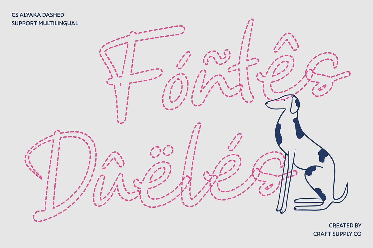 CS Alyaka Dashed, a Script Font by Craft Supply Co. (Photo 7 of 8)