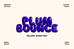 Plum Bounce | Balloon Bitmap Font, a Symbol Font by gafaroff studio