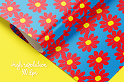 Hand drawn flowers, seamless pattern, a Pattern Graphic by VL Shop (Thumbnail 4 of 5)