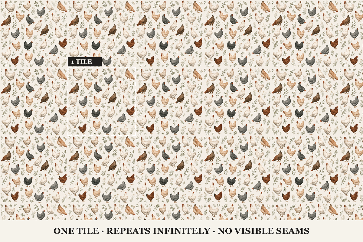 Hen Hollow Chicken Patterns, a Pattern Graphic by Inknfolly (Photo 3 of 4)