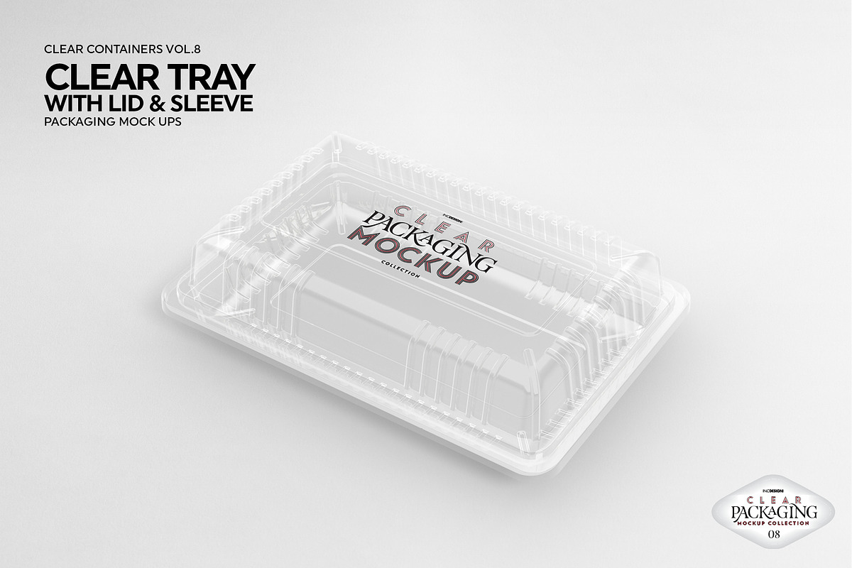 Clear Tray with Lid Packaging Mockup, a Packaging Mockup by INCDesign (Photo 6 of 7)