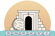 Christian Easter Empty Tomb Art svg, a Seasonal Illustration by Ghagra (Thumbnail 1 of 7)