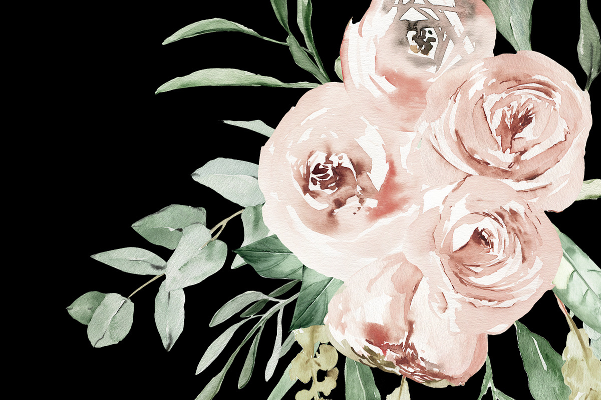 Dusty Roses Boho Watercolor, an Object Illustration by Olga Koelsch (Photo 12 of 13)