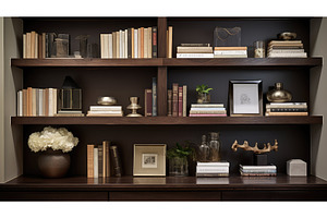 custom wood shelf ai generated, a Technology Photo by pikepicture