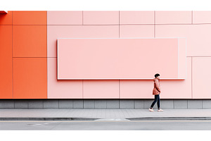 Person Walking On A Sidewalk Beside