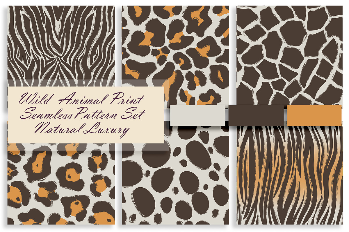 Wild Animal Print Set Natural Luxury, a Pattern Graphic by Oksana Dovhopol Art (Photo 1 of 17)