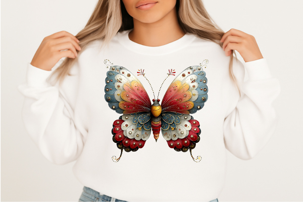 Whimsical Spring Butterfly Clipart, an Illustration by Craft Nest (Photo 8 of 11)