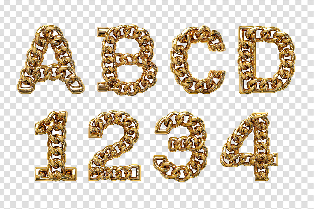 Gold Chain 3D Font, a Font by Loudoun Design Co. (Photo 6 of 6)