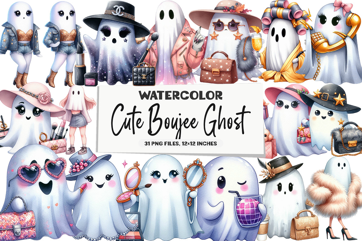 Cute Boujee Ghost Sublimation, an Illustration by DreamArtGraphic (Photo 1 of 5)