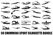 Swimming Sport Silhouette Vector Bun, an Illustration by jahid234 (Thumbnail 1 of 51)
