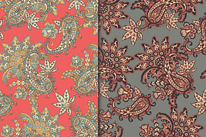 2 Eczotic seamless paisley patterns