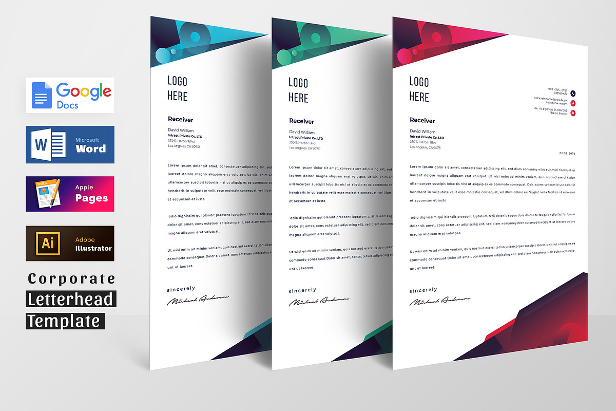 Letterhead Word Google Docs Pages, a Stationery Template by Tbunny (Photo 1 of 4)