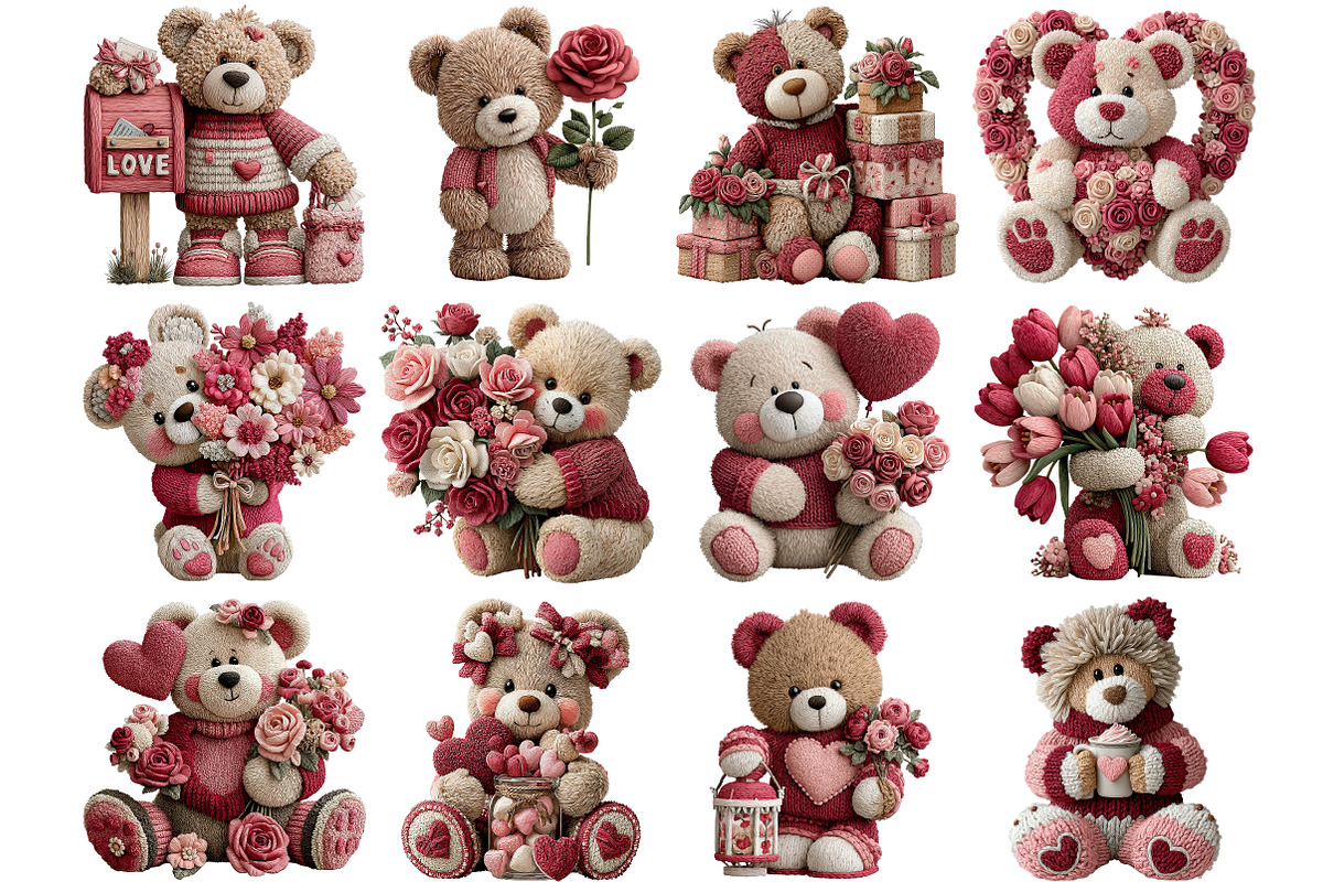 Whimsical Valentine Teddy Bear, an Illustration by DreamArtGraphic (Photo 4 of 4)