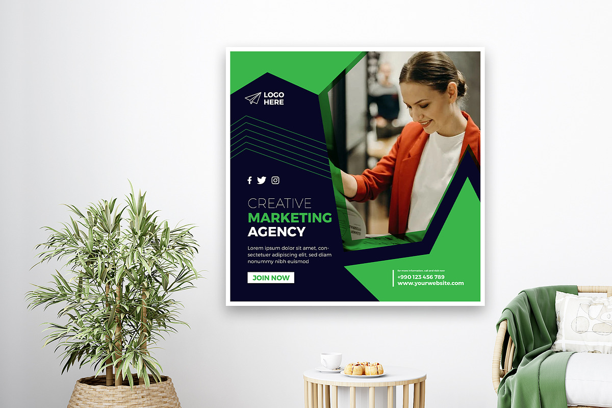 Creative Agency Social Post Banner, a Marketing Template by Tahnix Creative (Photo 4 of 6)