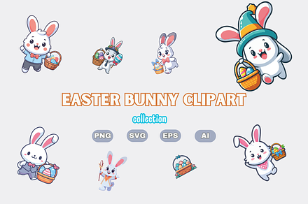 Easter Bunny Clipart Bundle