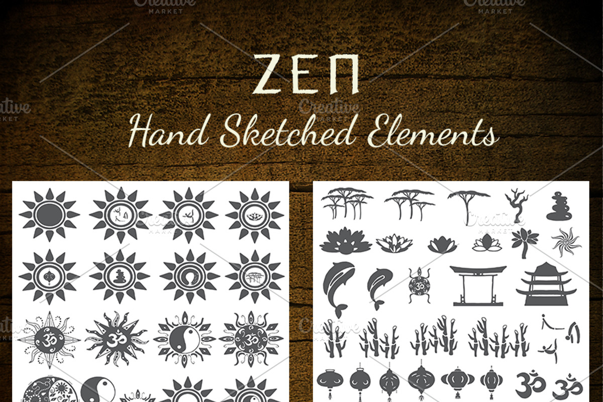 Hand Sketched ZEN Vectors & Template, a Texture Illustration by Lone Star I&D (Photo 3 of 4)